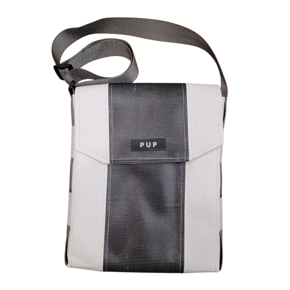 Page Crossbody People For Urban Progress PUP Magnetic Closure Gray White